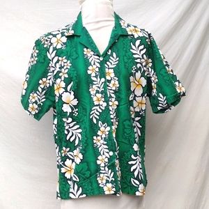 Jade Fashions Green Cotton Hawaiian Shirt - M
